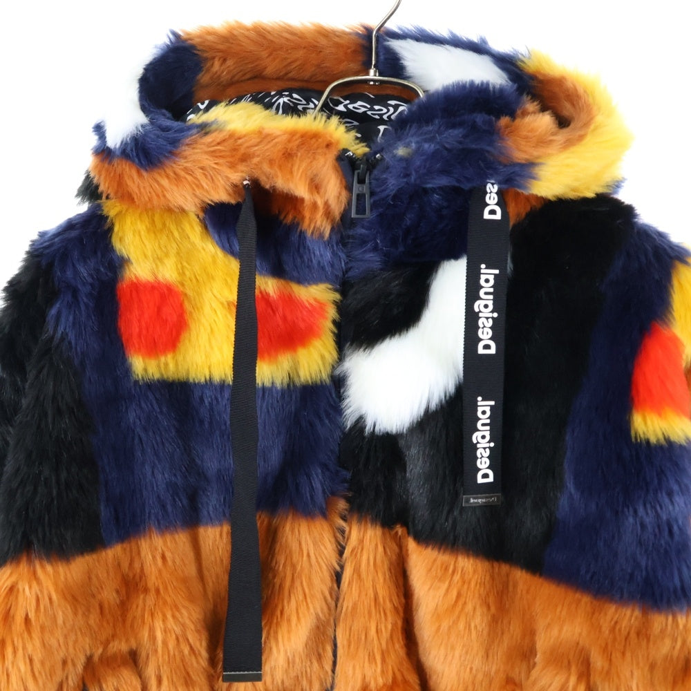 Desigual(デシグアル) グラデーション ジップアップフーデッドファーパーカー フーディー マルチカラー 22WWEWB2