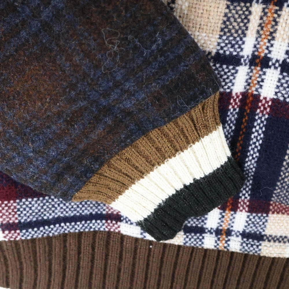 Desigual(デシグアル) チェック柄 1ポケット クルーネックニットセーター レディース マルチカラー 22WWSK04