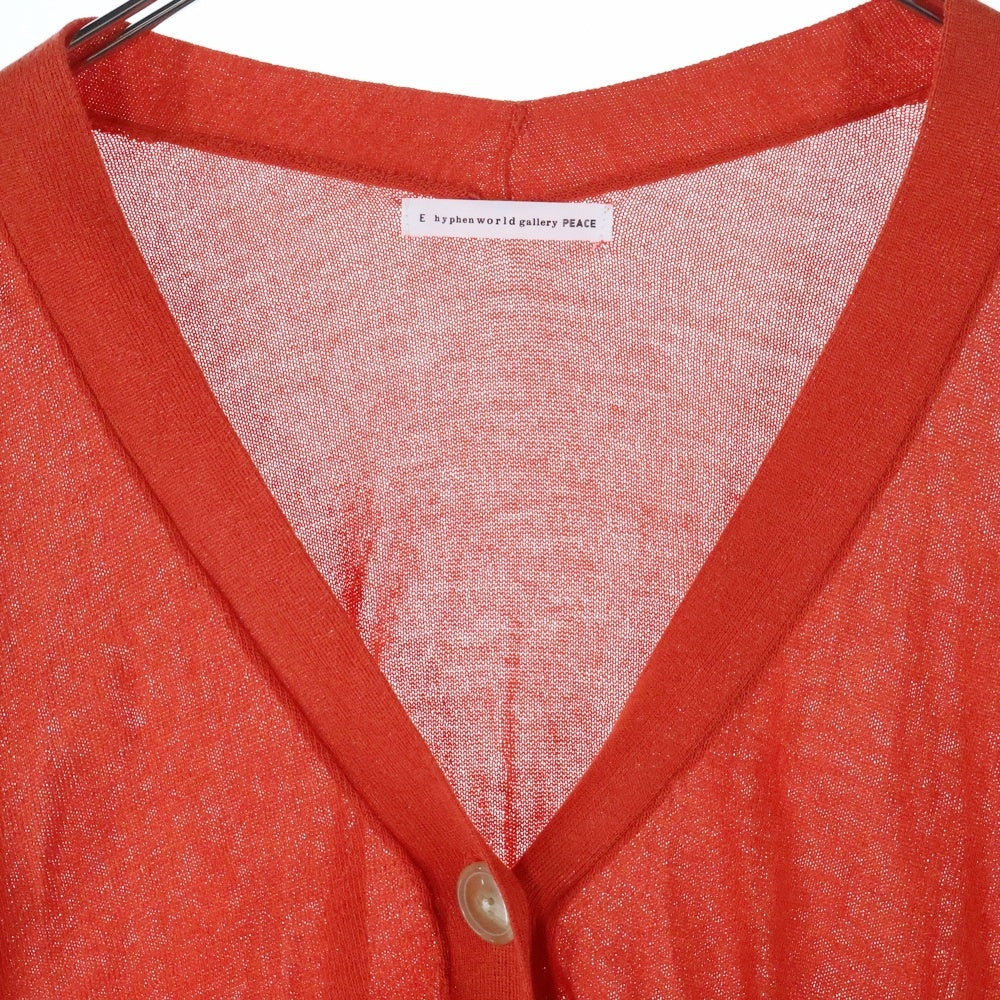 NO BRAND(ノーブランド) E HYPHEN WORLD GALLERY (イーハイフンワールドギャラリー) レーヨン ニットカーディガン レッド レディース 2B92L2D0420