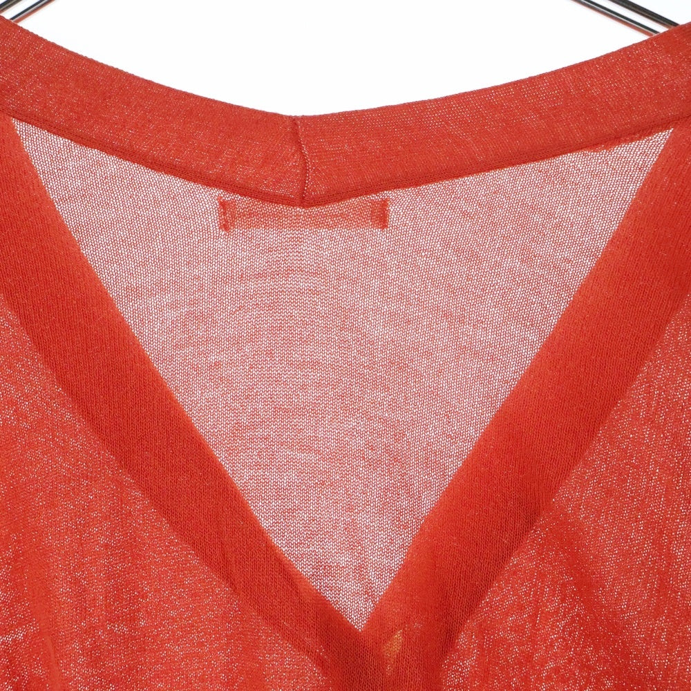 NO BRAND(ノーブランド) E HYPHEN WORLD GALLERY (イーハイフンワールドギャラリー) レーヨン ニットカーディガン レッド レディース 2B92L2D0420