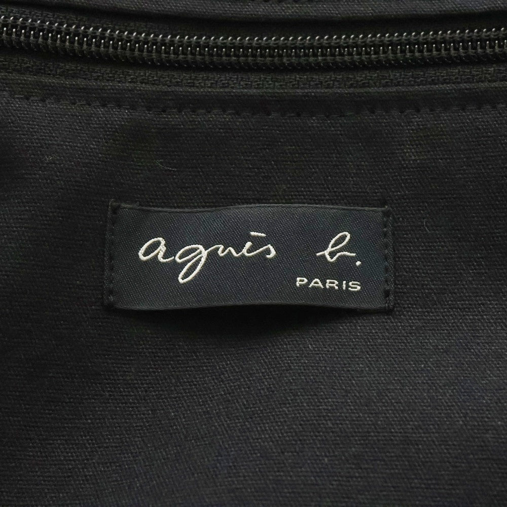 agnes b.(アニエスベー) SES2 GRAND CABAS グランド ロゴプリント キャンバストートバッグ ブラック 551E SES2