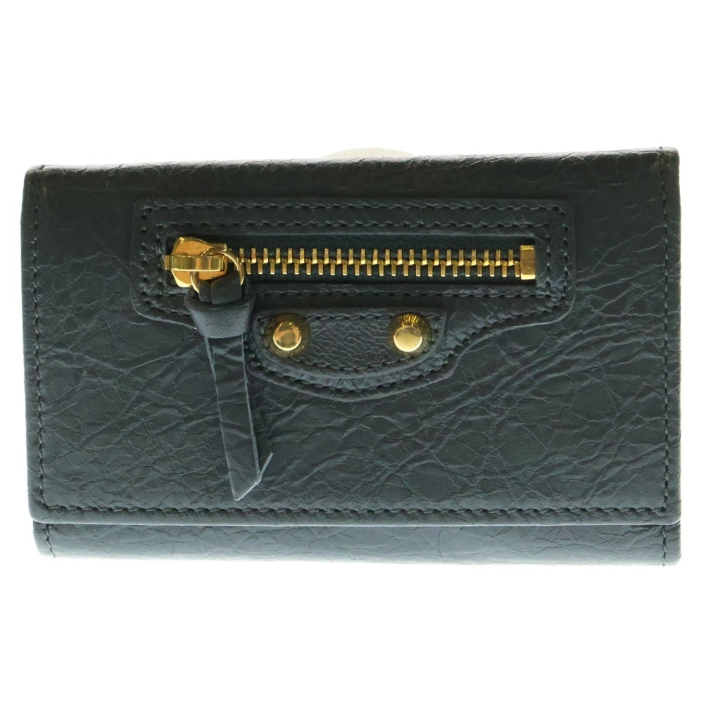 BALENCIAGA(バレンシアガ) シワ加工 ゴールド金具 6連キーケース キーホルダー グレー 477450