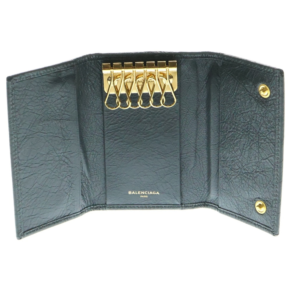 BALENCIAGA(バレンシアガ) シワ加工 ゴールド金具 6連キーケース キーホルダー グレー 477450