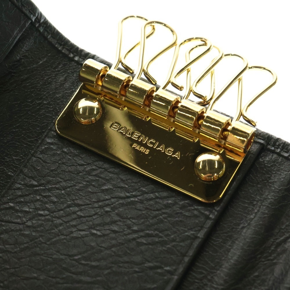BALENCIAGA(バレンシアガ) シワ加工 ゴールド金具 6連キーケース キーホルダー グレー 477450
