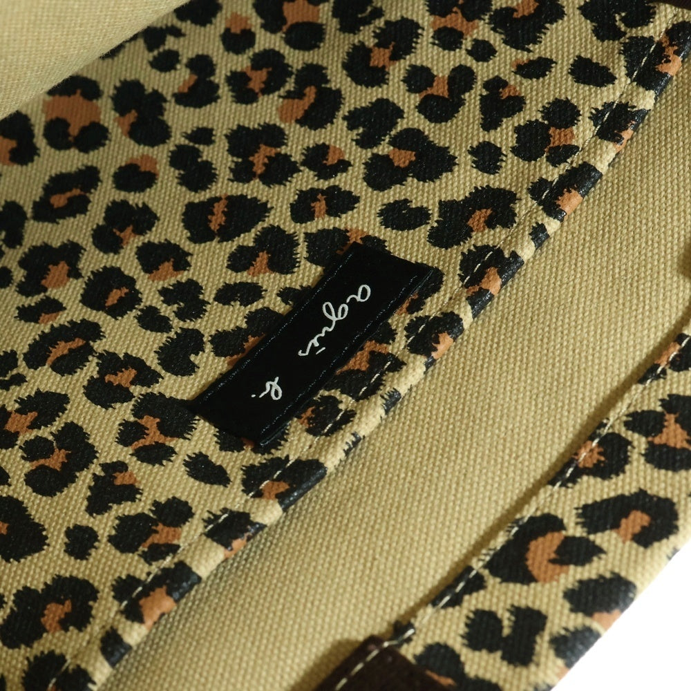 agnes b.(アニエスベー) ロゴ刺繍 レオパード柄 ハンドバッグ レディース ブラウン UAS23A-01