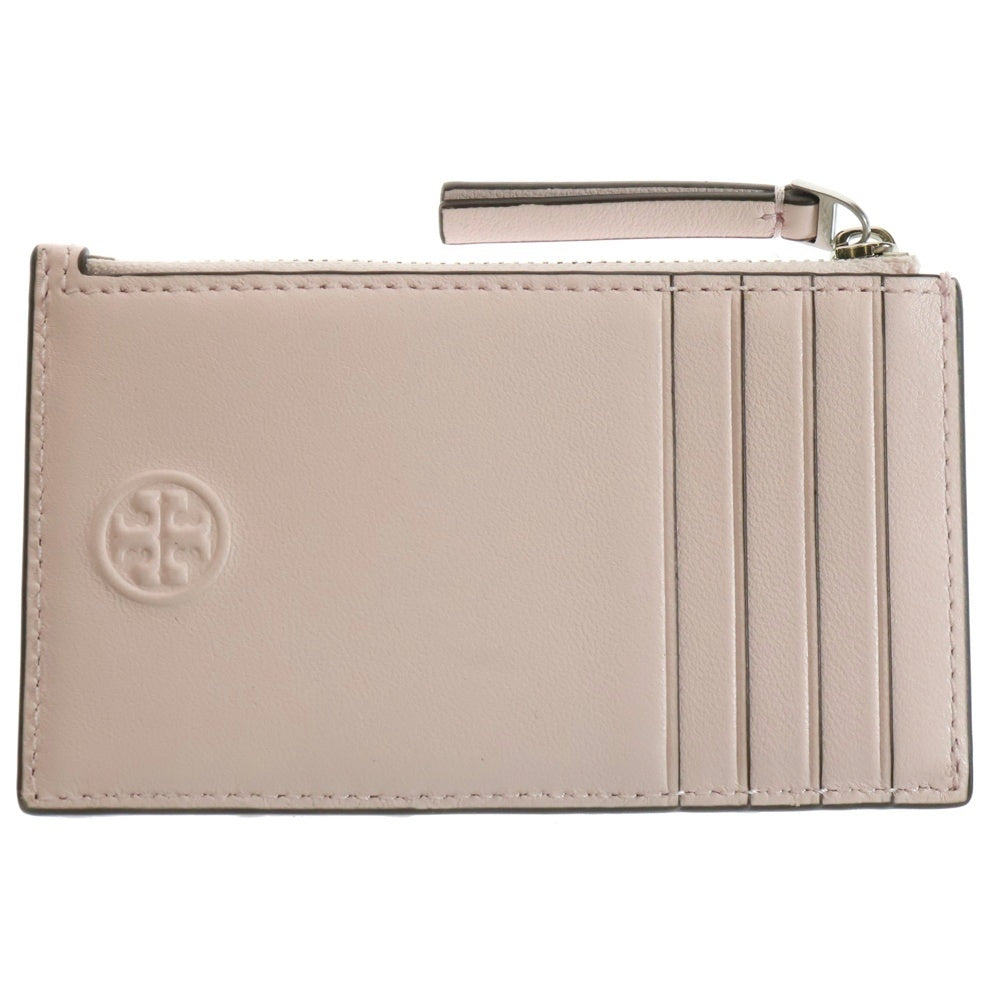 TORY BURCH(トリー バーチ) ロゴ刻印 フレミング レザー カードケース パスケース ピンク