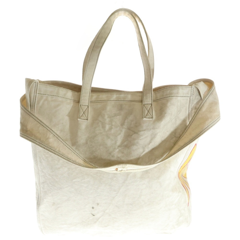 OFF-WHITE(オフホワイト) Arrow Skeleton Canvas Tote Bag アロー スケルトン キャンバス ショルダー トートバッグ ベージュ OMNA136F20B0016118