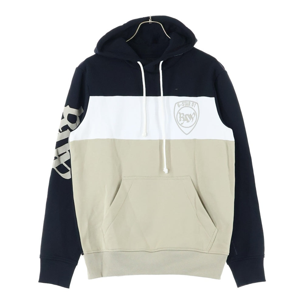 G-STAR RAW(ジースターロウ) GRAPHIC 15 HOODED SWEATERグラフィック ロゴプリント フーデットスウェットパーカー ブラック/ホワイト/ベージュ D15692-A612-6484