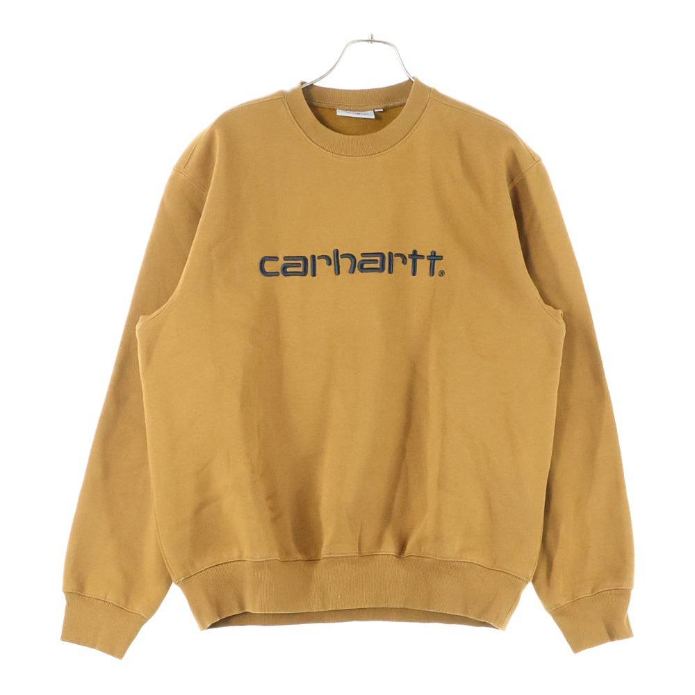 CARHARTT(カーハート) ロゴエンブロイダリー リブクルーネックスウェット ブラウン I030229.08W.XX.03