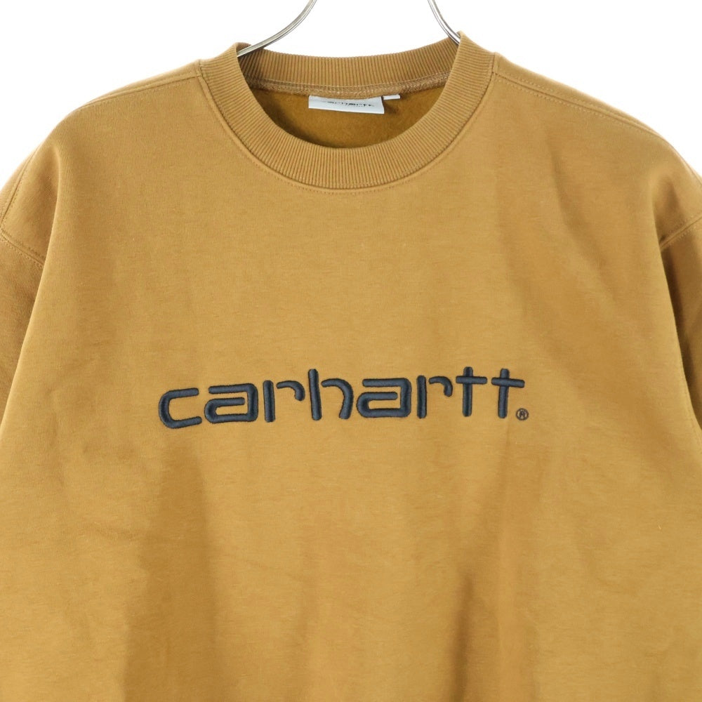CARHARTT(カーハート) ロゴエンブロイダリー リブクルーネックスウェット ブラウン I030229.08W.XX.03