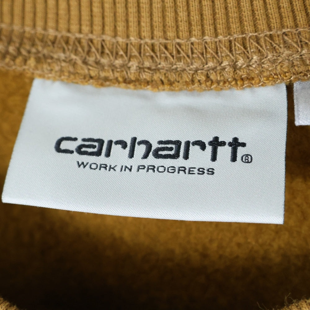 CARHARTT(カーハート) ロゴエンブロイダリー リブクルーネックスウェット ブラウン I030229.08W.XX.03