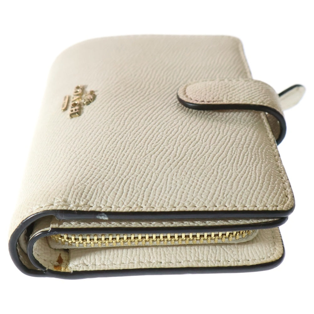 COACH(コーチ) 二つ折り財布 コンパクトレザーウォレット ホワイト レディース F54010