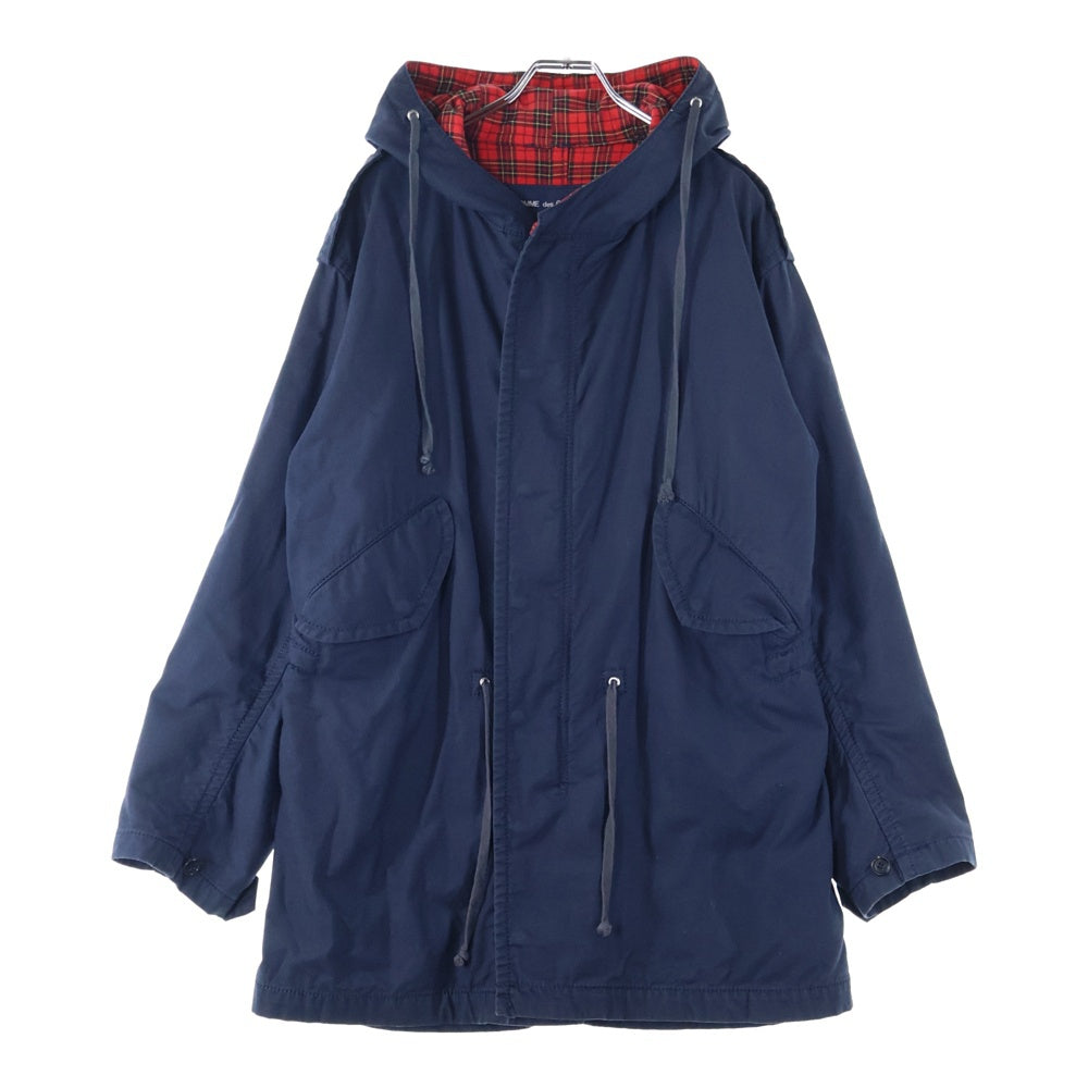 COMME des GARCONS HOMME(コムデギャルソンオム) 06AW AD2006 コットン フーデッド モッズコート ネイビー HR-C018