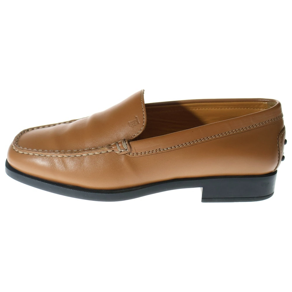 TOD'S(トッズ) ロゴ刻印 レザーローファー ドライビングシューズ レディース ブラウン