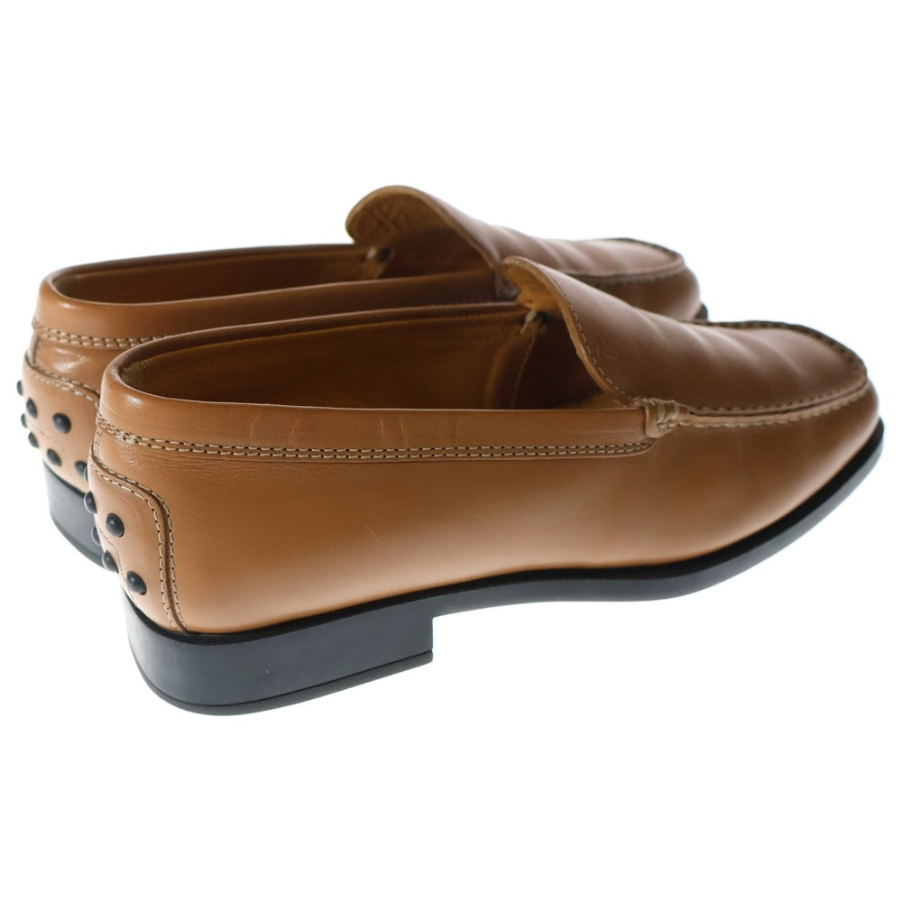 TOD'S(トッズ) ロゴ刻印 レザーローファー ドライビングシューズ レディース ブラウン