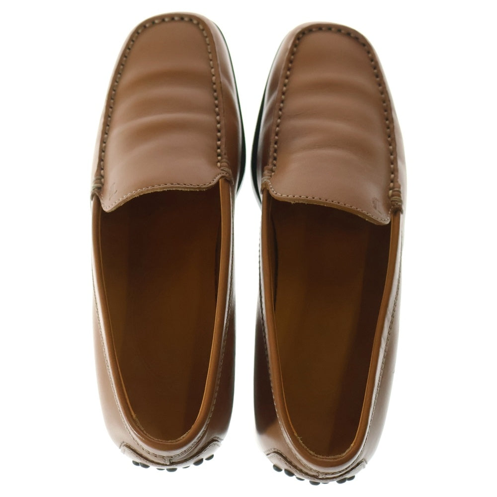 TOD'S(トッズ) ロゴ刻印 レザーローファー ドライビングシューズ レディース ブラウン