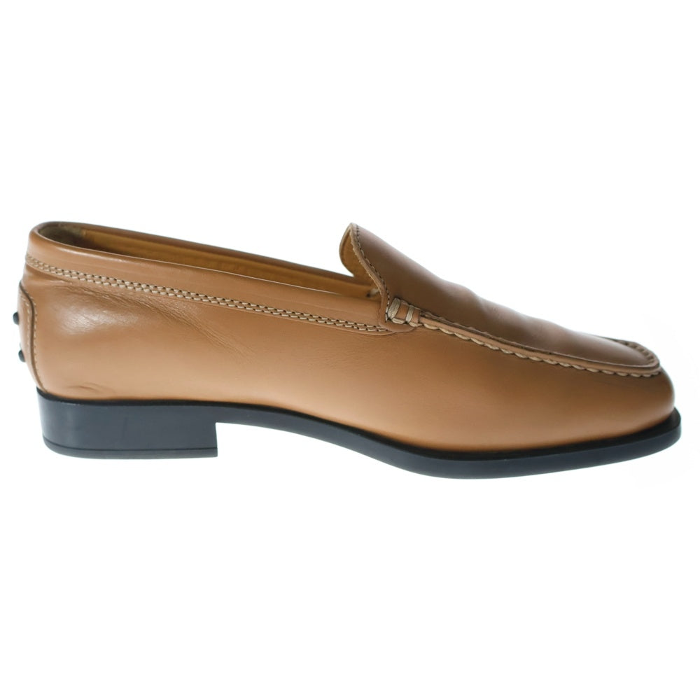 TOD'S(トッズ) ロゴ刻印 レザーローファー ドライビングシューズ レディース ブラウン