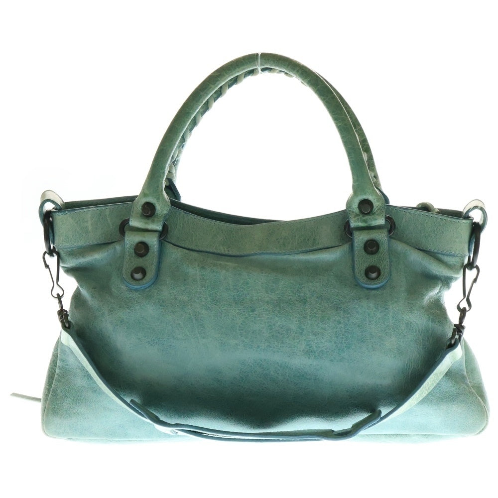 BALENCIAGA(バレンシアガ) ザ・ファースト 2WAY レザーショルダーバッグ ハンドバッグ レディース グリーン 103208