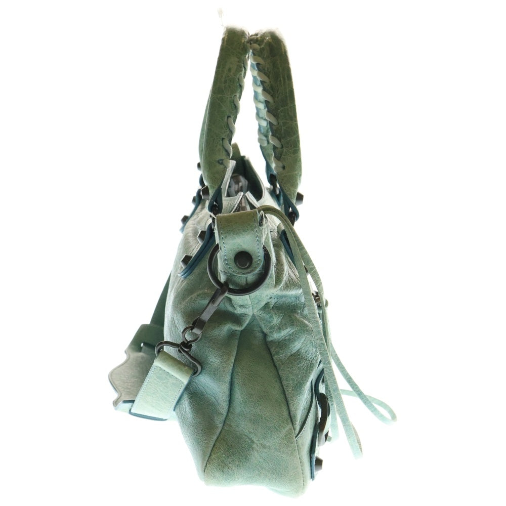 BALENCIAGA(バレンシアガ) ザ・ファースト 2WAY レザーショルダーバッグ ハンドバッグ レディース グリーン 103208