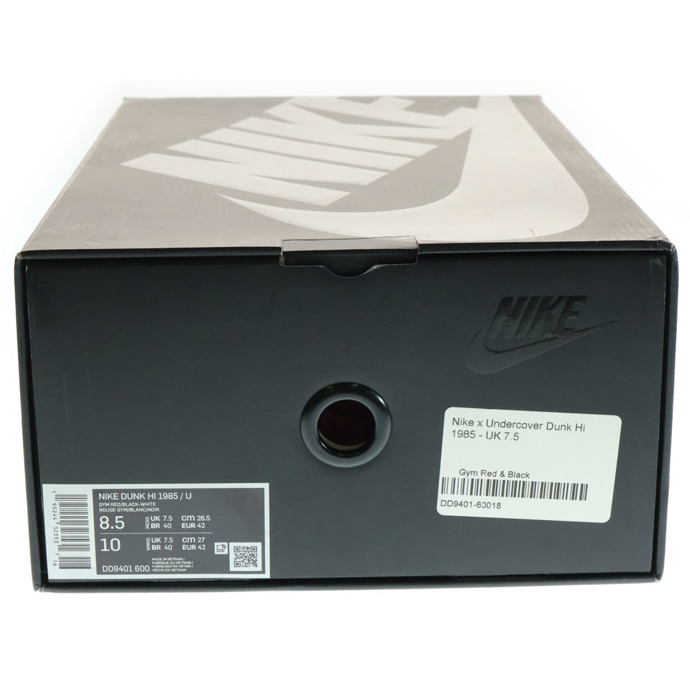 NIKE(ナイキ) ×UNDERCOVER DUNK HIGH UBA アンダーカバー ダンク ハイカットスニーカー ブラック/レッド US8.5/26.5m DD9401-600