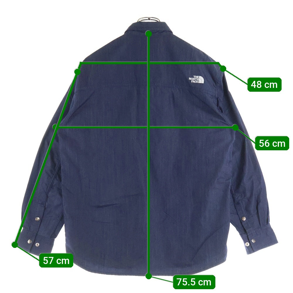 THE NORTH FACE(ザノースフェイス) L/S NYLON DENIM NUPTSE SHIRT ナイロンデニム ヌプシ 長袖シャツ インディゴ NR72130