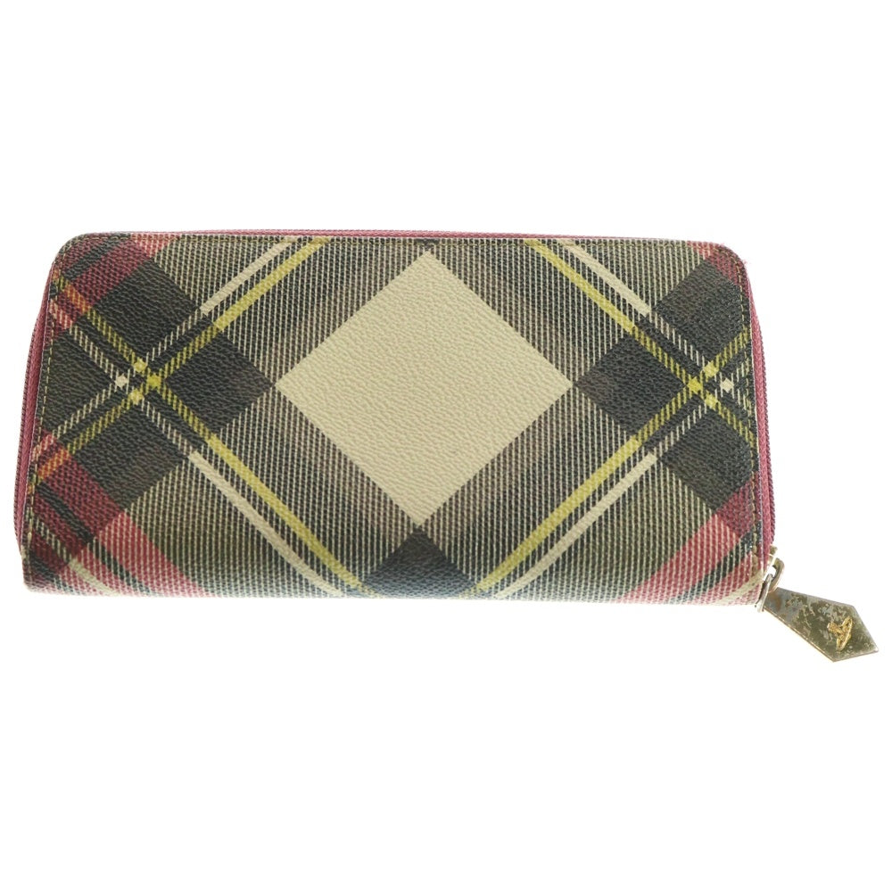 Vivienne Westwood(ヴィヴィアンウエストウッド) タータンチェック柄 ロゴデザインモチーフ ロングウオレット 財布 マルチ