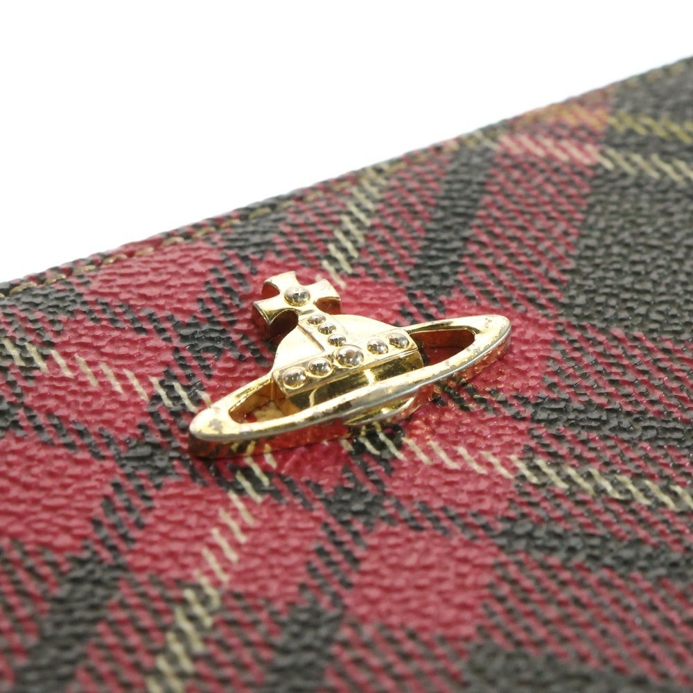 Vivienne Westwood(ヴィヴィアンウエストウッド) タータンチェック柄 ロゴデザインモチーフ ロングウオレット 財布 マルチ