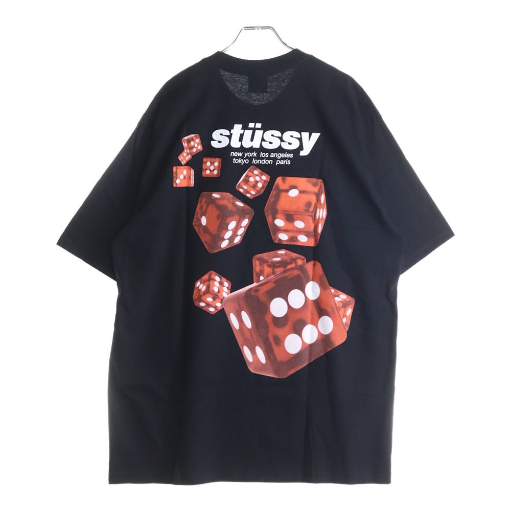 STUSSY(ステューシー) 25SS ROLLERS TEE ローラーズ バックプリント 半袖Tシャツ カットソー ブラック 1905160