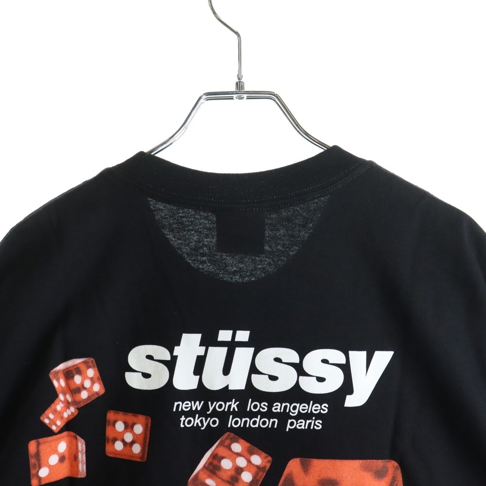 STUSSY(ステューシー) 25SS ROLLERS TEE ローラーズ バックプリント 半袖Tシャツ カットソー ブラック 1905160