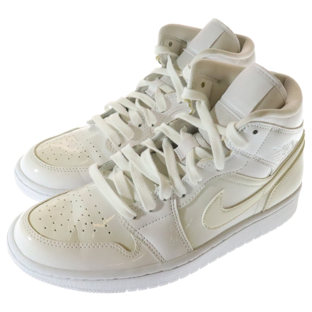 NIKE(ナイキ) WMNS AIR JORDAN 1 MID TRIPLE WHITE ウィメンズ エアージョーダン1 トリプル ホワイト ミッドカットスニーカー レディース ホワイト US8/25cm BQ6472-111
