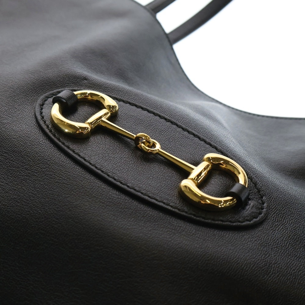 GUCCI(グッチ) ホースビット 1955 レザー トートバッグ ブラック 623694