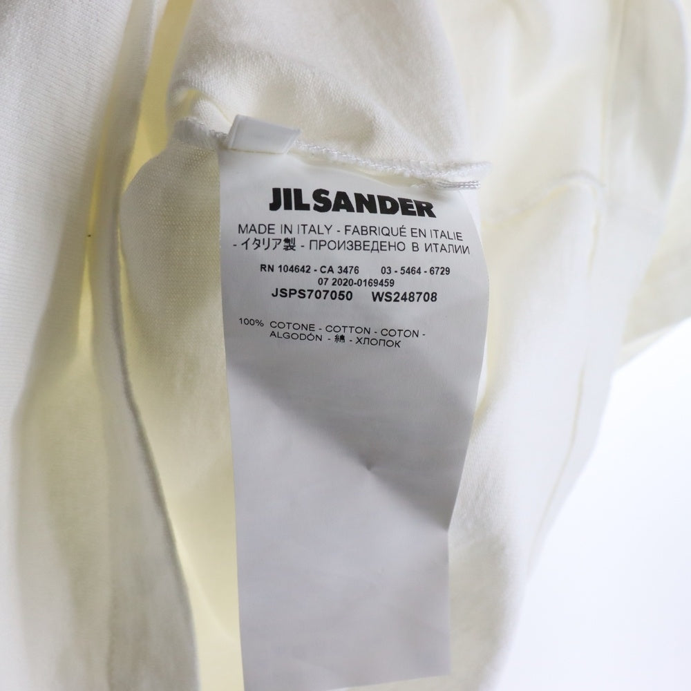 JIL SANDER(ジルサンダー) ドロップショルダー ロゴプリント Tシャツ 半袖カットソー ホワイト JSPS707050