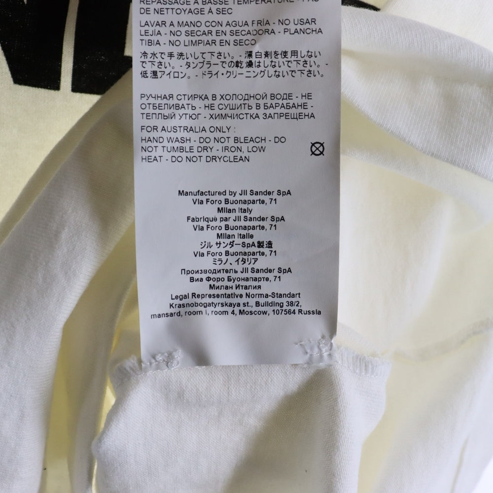 JIL SANDER(ジルサンダー) ドロップショルダー ロゴプリント Tシャツ 半袖カットソー ホワイト JSPS707050