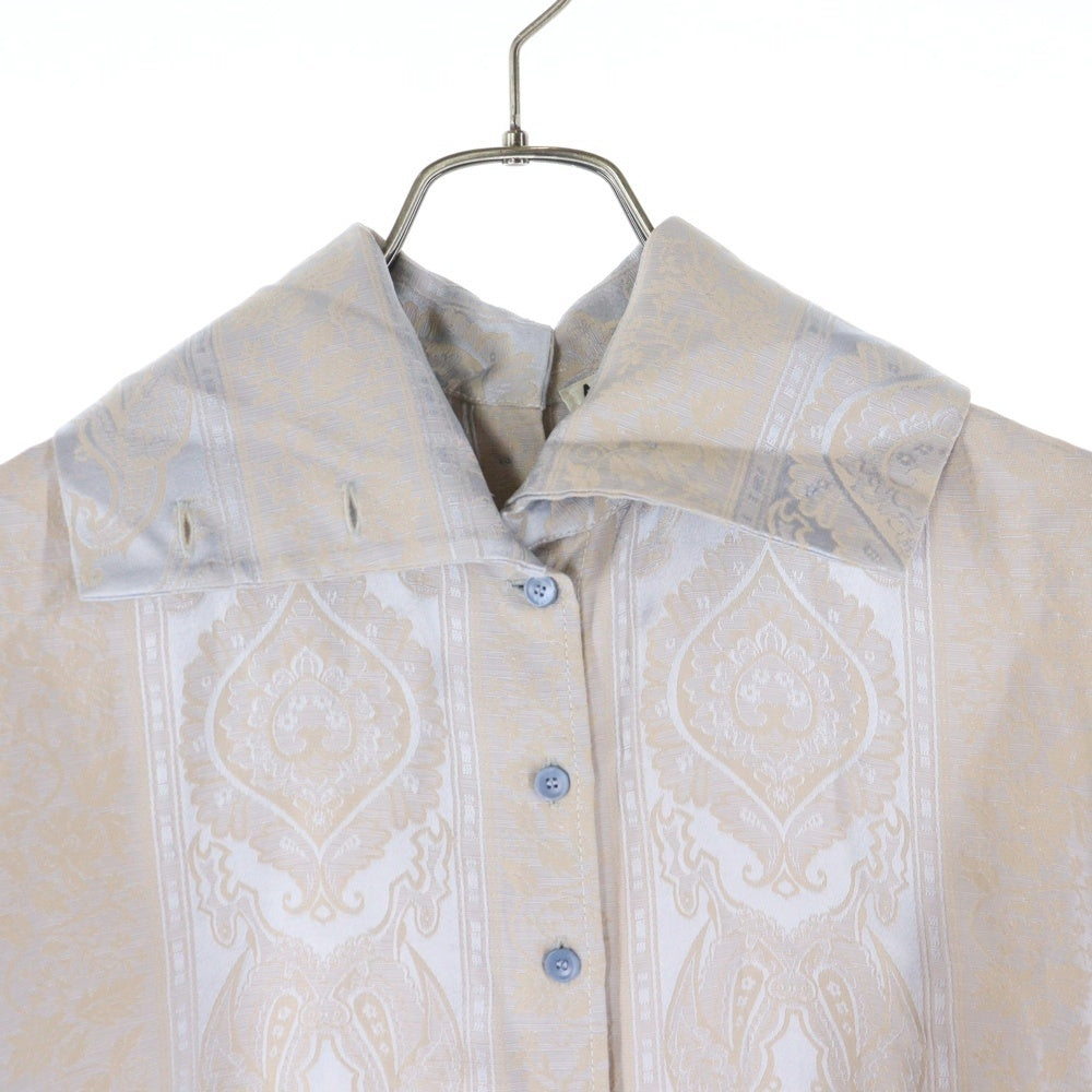 Acne Studios(アクネ ストゥディオズ) Paisley Jacquard Satin Shirt ペイズリー ジャガード サテン 長袖シャツ シルバー/ブラウン FN-WN-BLOU000337