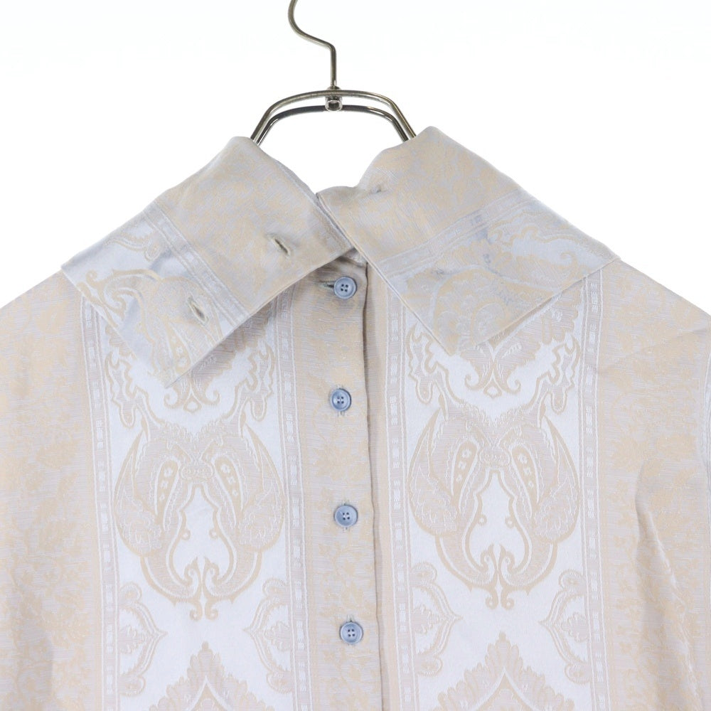 Acne Studios(アクネ ストゥディオズ) Paisley Jacquard Satin Shirt ペイズリー ジャガード サテン 長袖シャツ シルバー/ブラウン FN-WN-BLOU000337