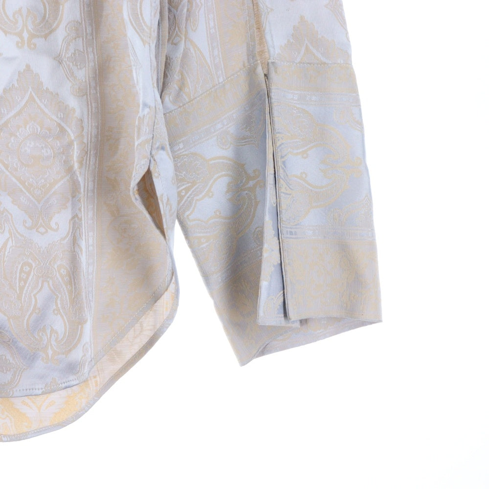 Acne Studios(アクネ ストゥディオズ) Paisley Jacquard Satin Shirt ペイズリー ジャガード サテン 長袖シャツ シルバー/ブラウン FN-WN-BLOU000337