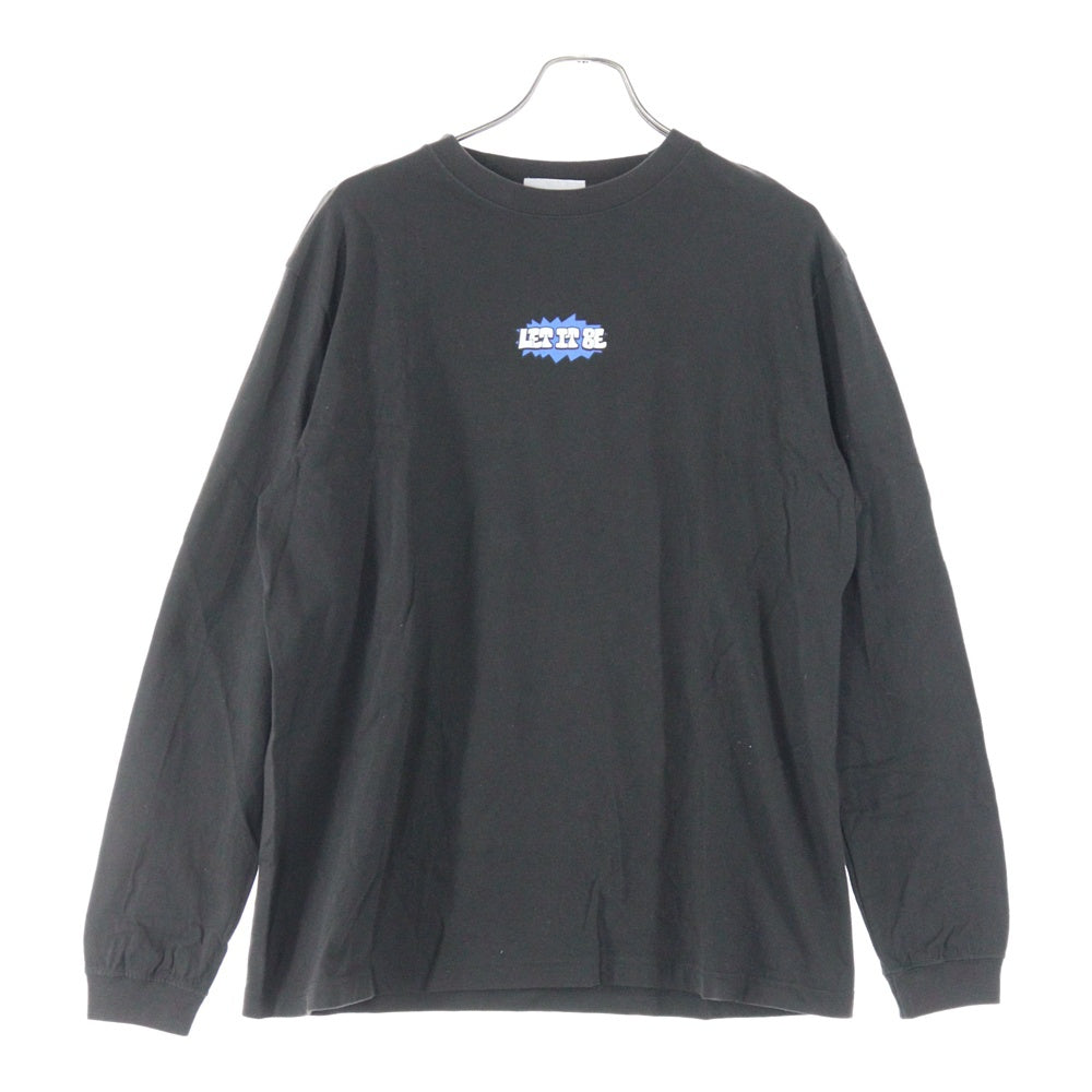 NO BRAND(ノーブランド) CHURCHILL DONE(チャーチルダン) 両面プリント クルーネック長袖Tシャツ カットソー ブラック