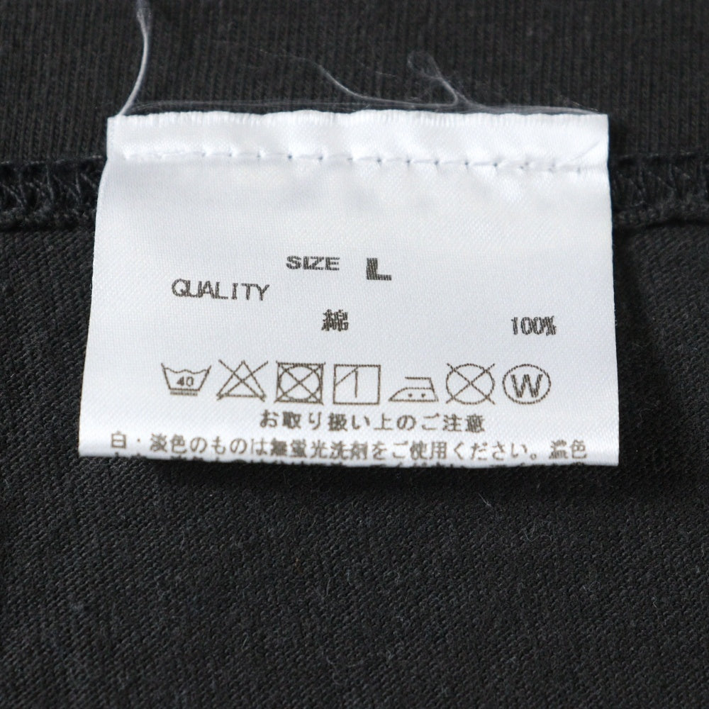 NO BRAND(ノーブランド) CHURCHILL DONE(チャーチルダン) 両面プリント クルーネック長袖Tシャツ カットソー ブラック