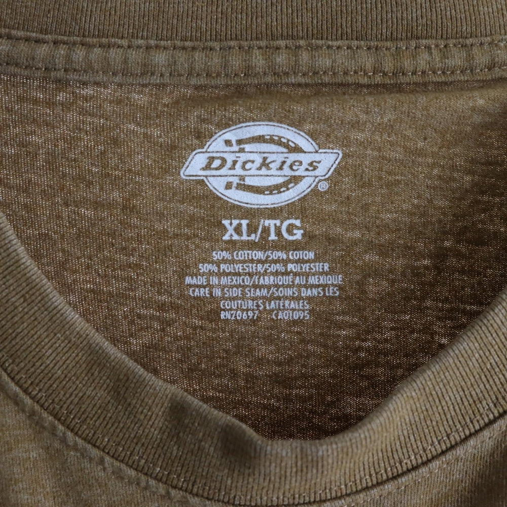 Dickies(ディッキーズ) フロントロゴ クルーネック半袖Tシャツ カットソー ブラウン P361180