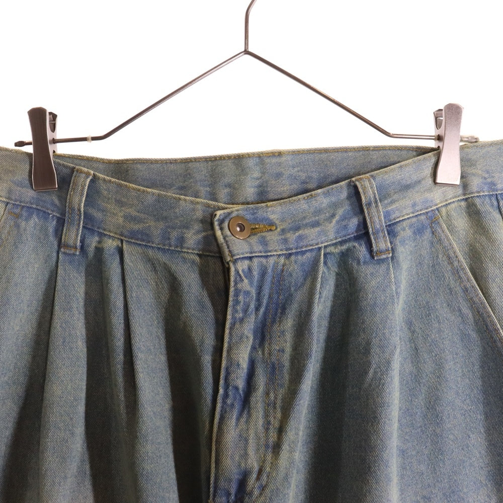 NO BRAND(ノーブランド) KUTIR(クティール) ワイドバギーデニムパンツ ジーンズ インディゴ KT125157BW