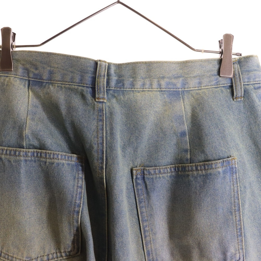 NO BRAND(ノーブランド) KUTIR(クティール) ワイドバギーデニムパンツ ジーンズ インディゴ KT125157BW