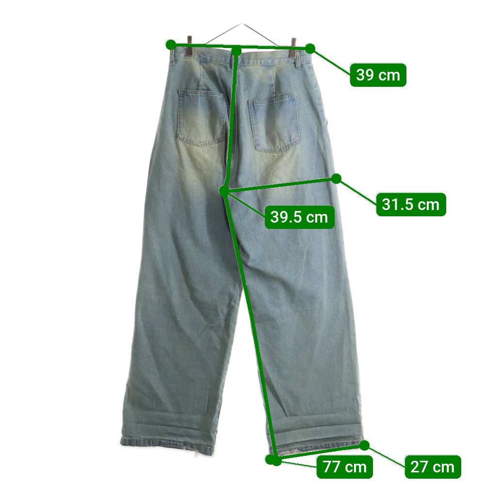 NO BRAND(ノーブランド) KUTIR(クティール) ワイドバギーデニムパンツ ジーンズ インディゴ KT125157BW