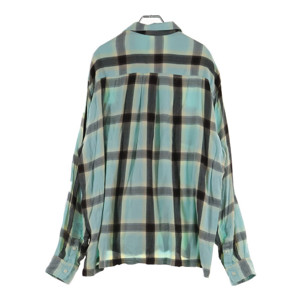 CAMPHOR WOOD(カンファーウッド) 24SS RAYON OMBRE ORIGINAL CHECK SHIRTS レーヨン オンブレ オリジナル チェックオープンカラーシャツ ブルー/ブラック CW0055