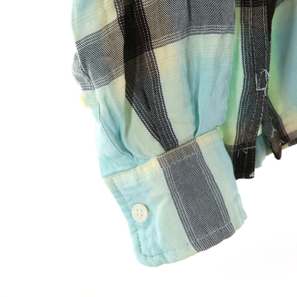 CAMPHOR WOOD(カンファーウッド) 24SS RAYON OMBRE ORIGINAL CHECK SHIRTS レーヨン オンブレ オリジナル チェックオープンカラーシャツ ブルー/ブラック CW0055