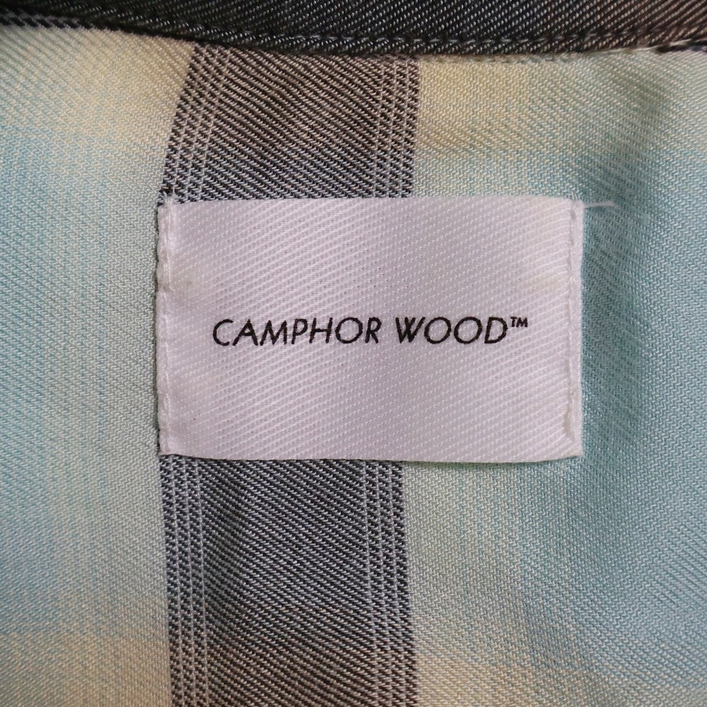 CAMPHOR WOOD(カンファーウッド) 24SS RAYON OMBRE ORIGINAL CHECK SHIRTS レーヨン オンブレ オリジナル チェックオープンカラーシャツ ブルー/ブラック CW0055