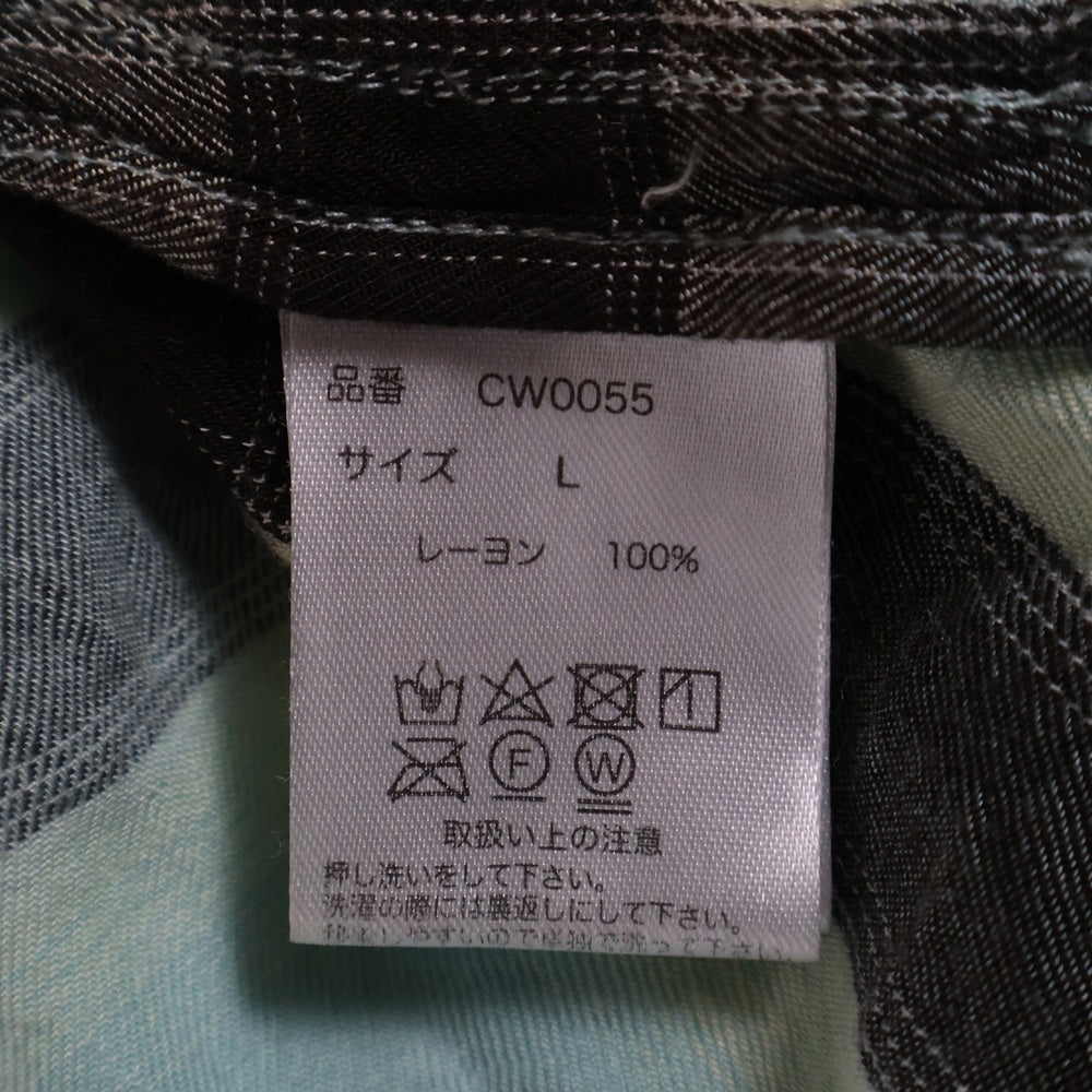 CAMPHOR WOOD(カンファーウッド) 24SS RAYON OMBRE ORIGINAL CHECK SHIRTS レーヨン オンブレ オリジナル チェックオープンカラーシャツ ブルー/ブラック CW0055