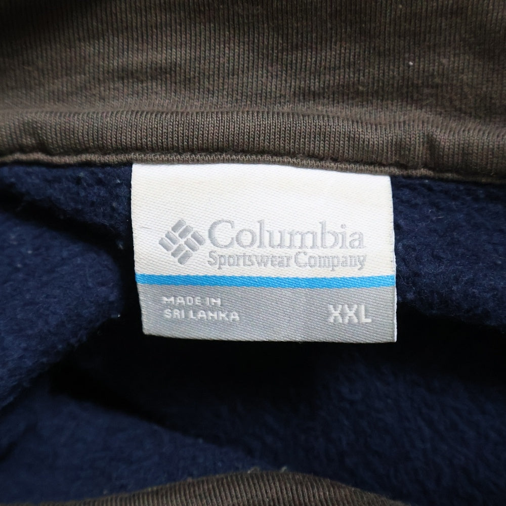 Columbia(コロンビア) ロゴ刺繍 ハーフジップスウェットトレーナー ネイビー