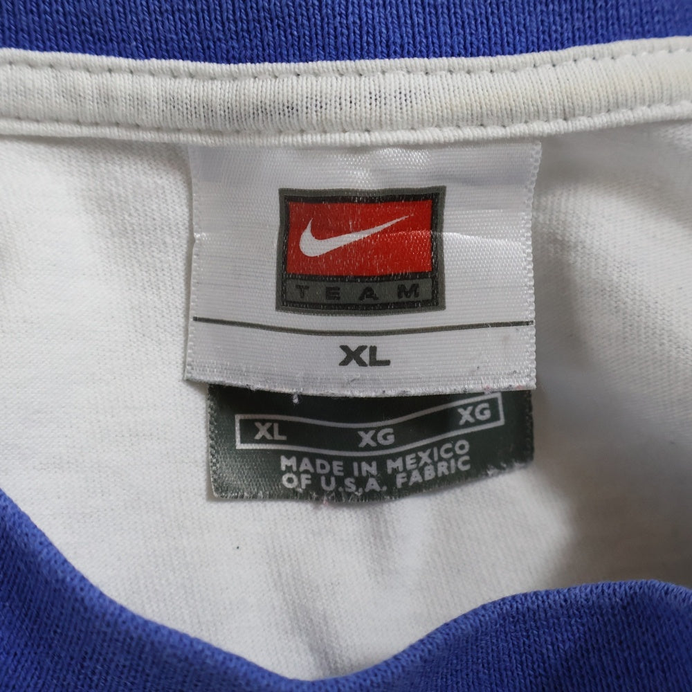 NIKE(ナイキ) KANSAS カンザス フロントプリント クルーネック半袖リンガーTシャツ カットソー ホワイト