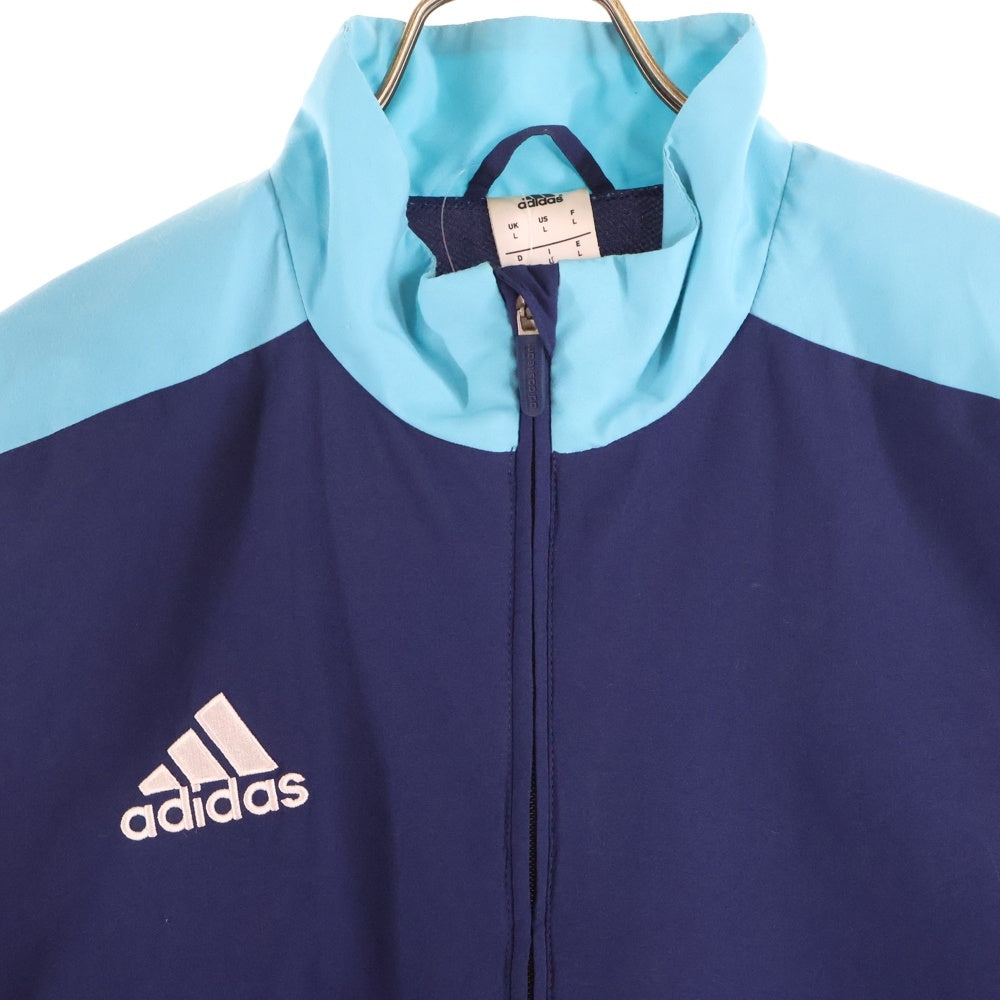 adidas(アディダス) フロントロゴ刺繍 サイドライン ジップアップトラックジャケット ジャージ ネイビー F49676 AGC002