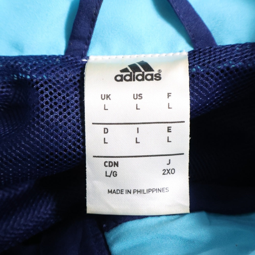 adidas(アディダス) フロントロゴ刺繍 サイドライン ジップアップトラックジャケット ジャージ ネイビー F49676 AGC002